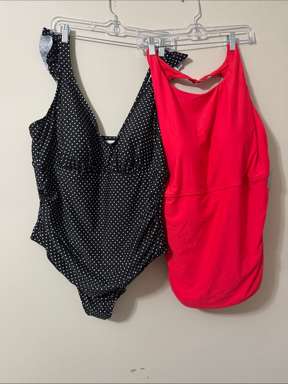 Shade & Shore Black Polka Dot One-Piece Swimsuit with Ruffle Straps